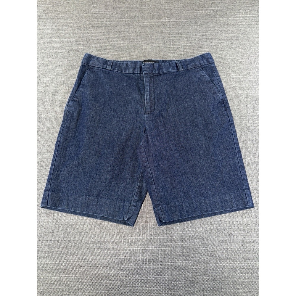 Banana Republic Women's Blue Chambray Shorts Size 29 Flat Front Stretch 8"
